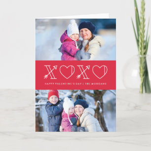 Xs & Os Valentine's Day Greeting Card - Rose
