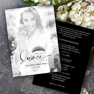 XV Princess Crown Elegant Overlay Vellum Effect Invitation