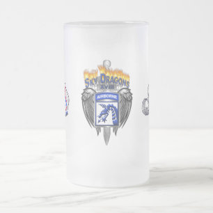 XVIII Airborne Corps Amazing Sky Dragons Frosted Glass Beer Mug