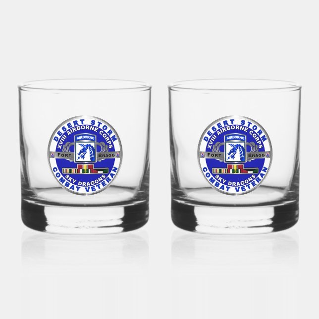 XVIII AIRBORNE CORPS Desert Storm Whiskey Glass (Front)