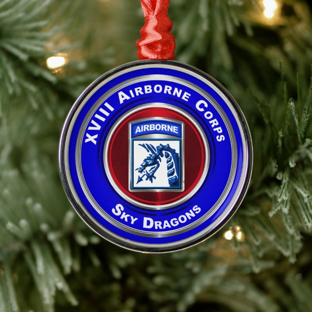 XVIII Airborne Corps Keepsake Christmas Metal Tree Decoration (Tree)