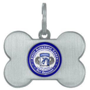 XVIII Airborne Corps Sky Dragons Pet ID Tag