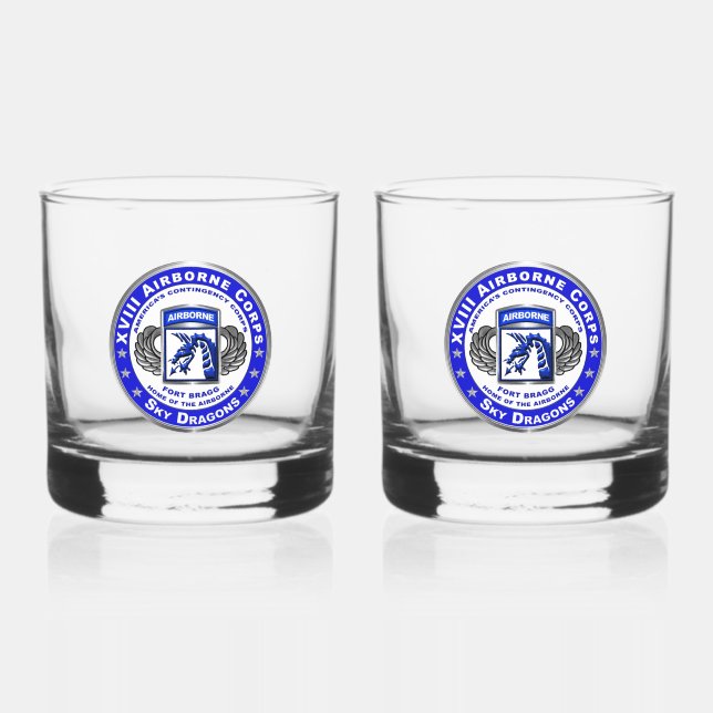 XVIII AIRBORNE CORPS WHISKEY GLASS (Front)