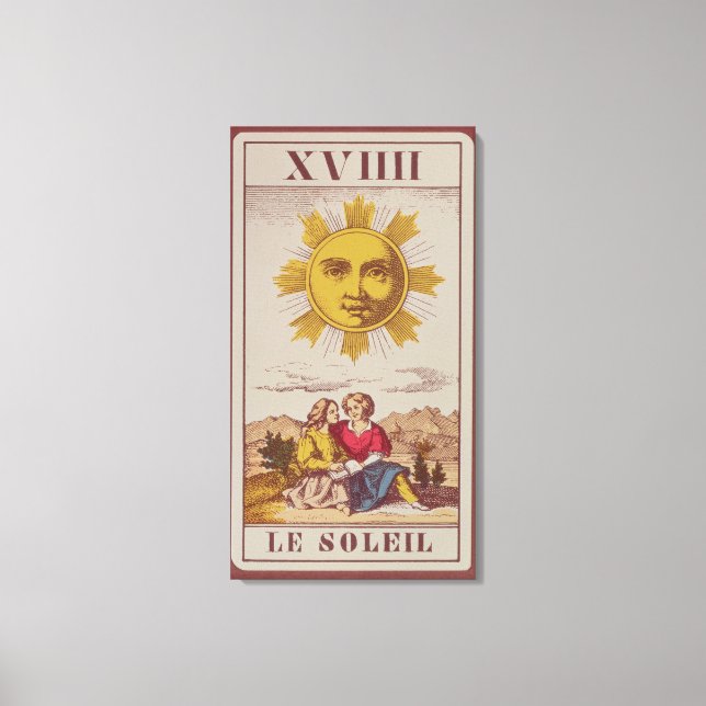 XVIIII Le Soleil, French tarot card of the Sun Canvas Print (Front)