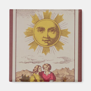 XVIIII Le Soleil, French tarot card of the Sun Magnet