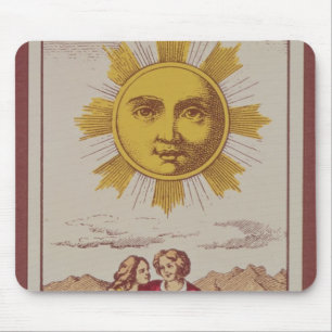 XVIIII Le Soleil, French tarot card of the Sun Mouse Mat