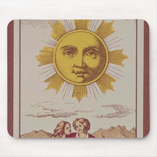 XVIIII Le Soleil, French tarot card of the Sun Mouse Mat (Front)
