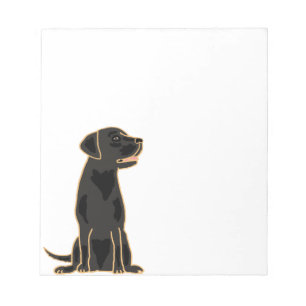 XX- Artistic Black Labrador Cartoon Notepad
