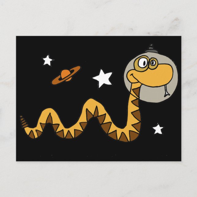 XX- Astronaut Snake Cartoon Postcard (Front)