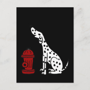 dalmation fire dog by hydrant clipart