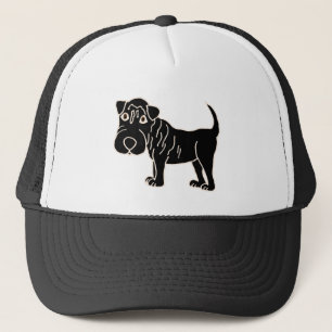 XX- Black Shar Pei Dog Cartoon Trucker Hat