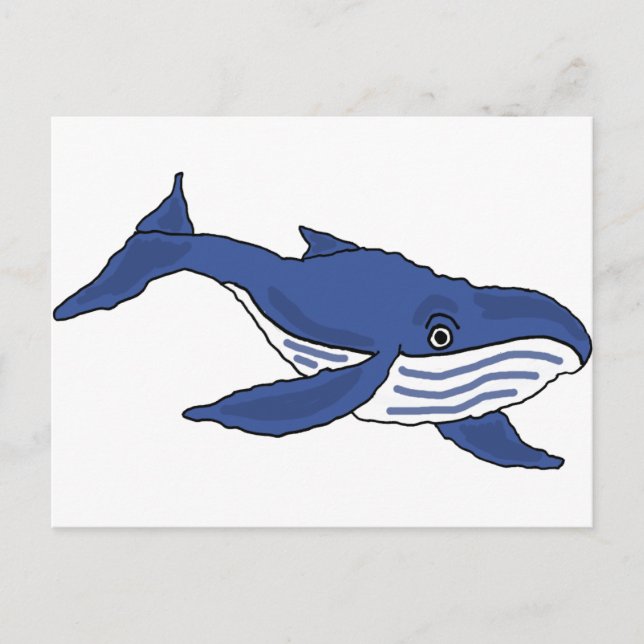XX- Blue Whale Cartoon Postcard (Front)