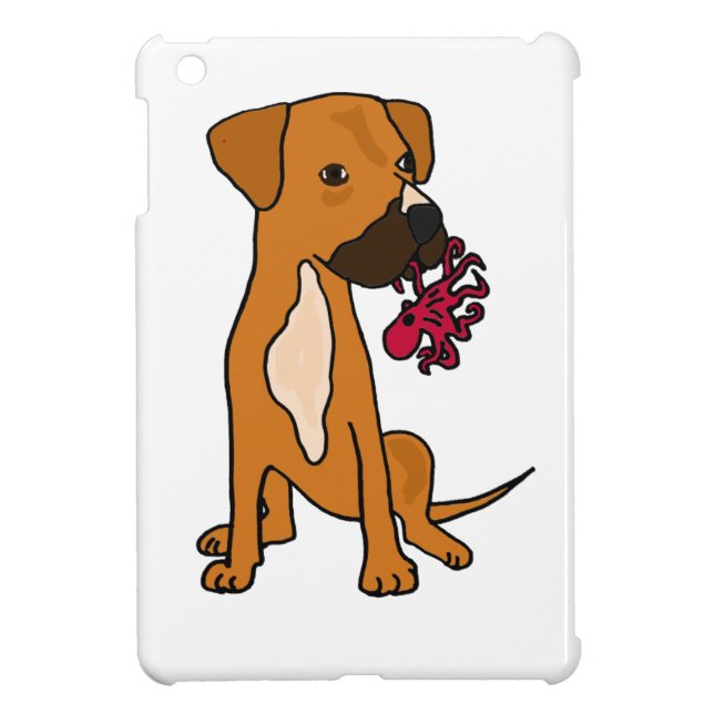 XX- Boxer Mix Rescue Dog Eating Octopus iPad Mini Case (Back)