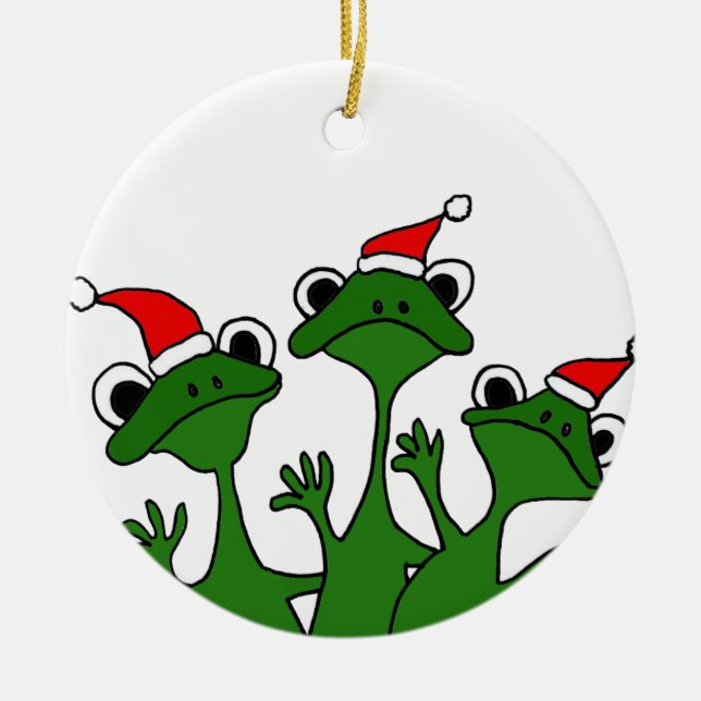 XX- Christmas Tree Frogs Cartoon Ceramic Tree Decoration (Front)