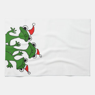 XX- Christmas Tree Frogs Cartoon Tea Towel