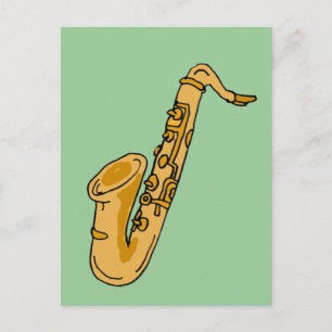 XX- Cool Saxophone Cartoon Postcard
