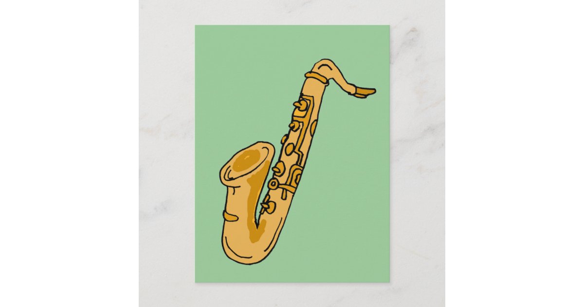 XX- Cool Saxophone Cartoon Postcard | Zazzle