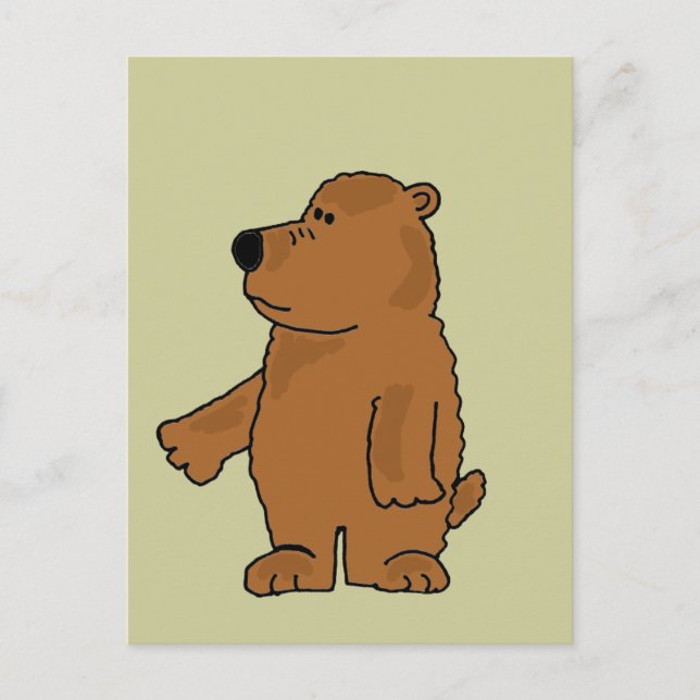XX- Cute Brown Bear Cartoon Postcard (Front)