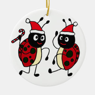 XX- Dancing Ladybugs Christmas Ceramic Tree Decoration