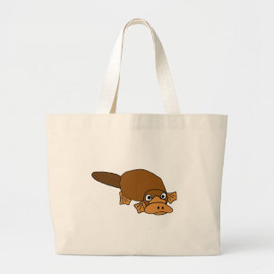 XX- Duck Billed Platypus Cartoon Large Tote Bag
