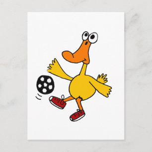 XX- Duck Playing Soccer Cartoon Postcard