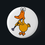 XX- Duck Playing the Clarinet 6 Cm Round Badge<br><div class="desc">Hilarious silly cartoon duck playing the clarinet is unique and fun and a great gift idea. He's full of personality and has several different funny sayings on shirts. Can also add custom text when ordering. Be sure to check out all the different designs at http://www.zazzle.com/inspirationrocks* and http://www.zazzle.com/naturesmiles* and http://www.zazzle.com/petspower* and...</div>