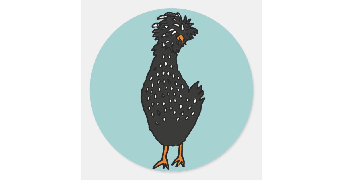 XX- Funky Polish Chicken Classic Round Sticker | Zazzle.co.uk