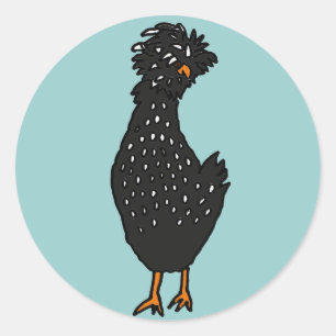 XX- Funky Polish Chicken Classic Round Sticker
