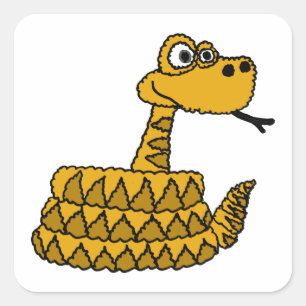 XX- Funky Rattlesnake Cartoon Square Sticker