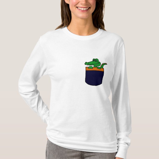 XX- Funny Alligator in a Pocket T-Shirt (Front)