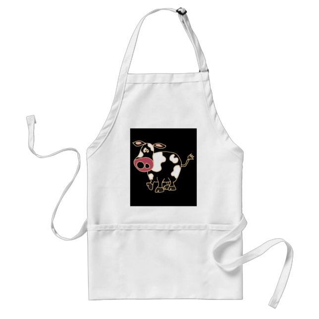 XX- Funny Black Cow Cartoon Standard Apron (Front)