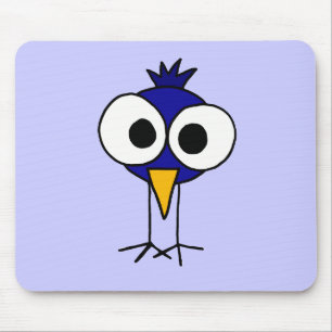 XX- Funny Bluebird Art Cartoon Mouse Mat