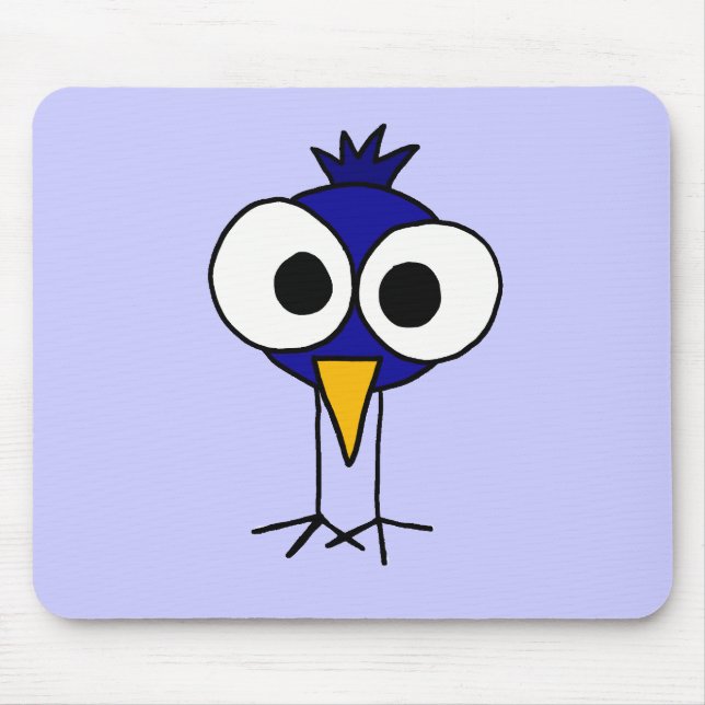 XX- Funny Bluebird Art Cartoon Mouse Mat (Front)