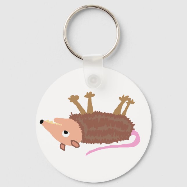 XX- Funny Dead Possum Roadkill Cartoon Key Ring (Front)