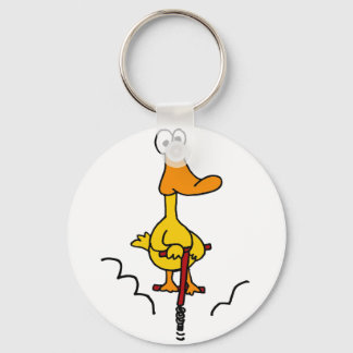 XX- Funny Duck on a Pogo Stick Key Ring