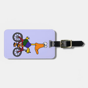 XX- Funny Duck Riding a Bicycle Design Luggage Tag