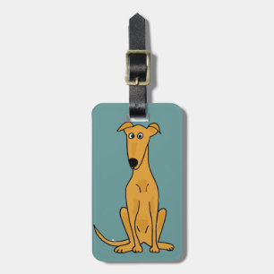 XX- Funny Greyhound Dog Cartoon Luggage Tag