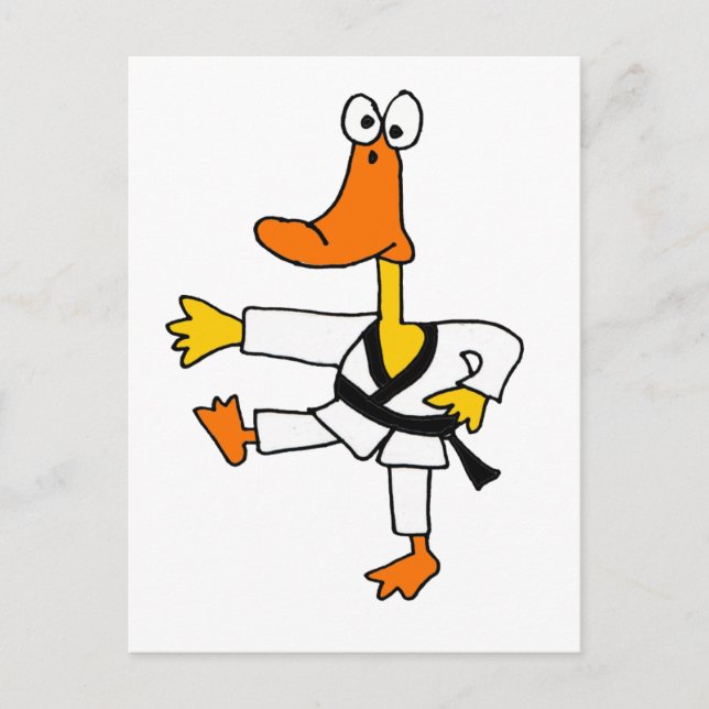 XX- Funny Martial Arts Duck Postcard (Front)