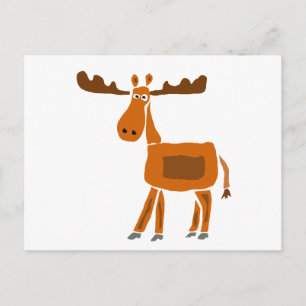 XX- Funny Moose Art Design Postcard