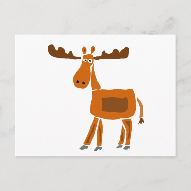 XX- Funny Moose Art Design Postcard (Front)