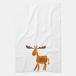 XX- Funny Moose Art Design Tea Towel