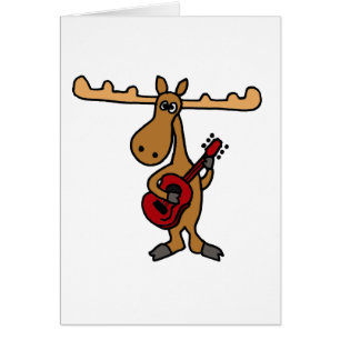 XX- Funny Moose Playing Guitar Cartoon