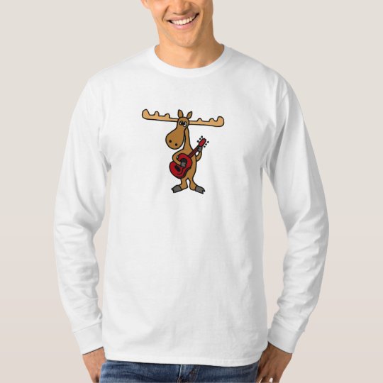XX- Funny Moose Playing Guitar Cartoon T-Shirt