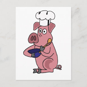 XX- Funny Pig Chef Cartoon Postcard