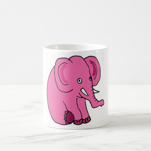 XX- Funny Pink Elephant Coffee Mug (Center)