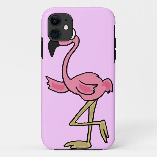 XX- Funny Pink Flamingo Cartoon Case-Mate iPhone Case (Back)