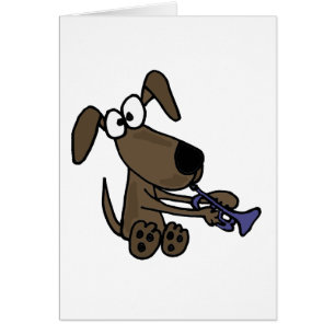 XX- Funny Puppy Dog Playing Trumpet Cartoon