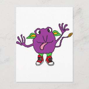 XX- Funny Purple Tickle Monster Postcard