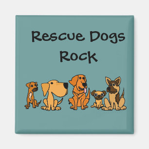XX- Funny Rescue Dogs Group Cartoon Magnet