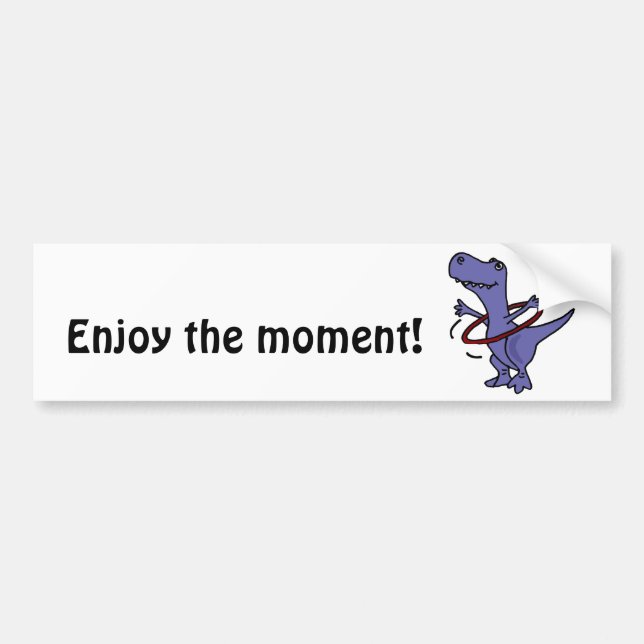 XX- Funny T-rex Dinosaur Using Hula Hoop Bumper Sticker (Front)
